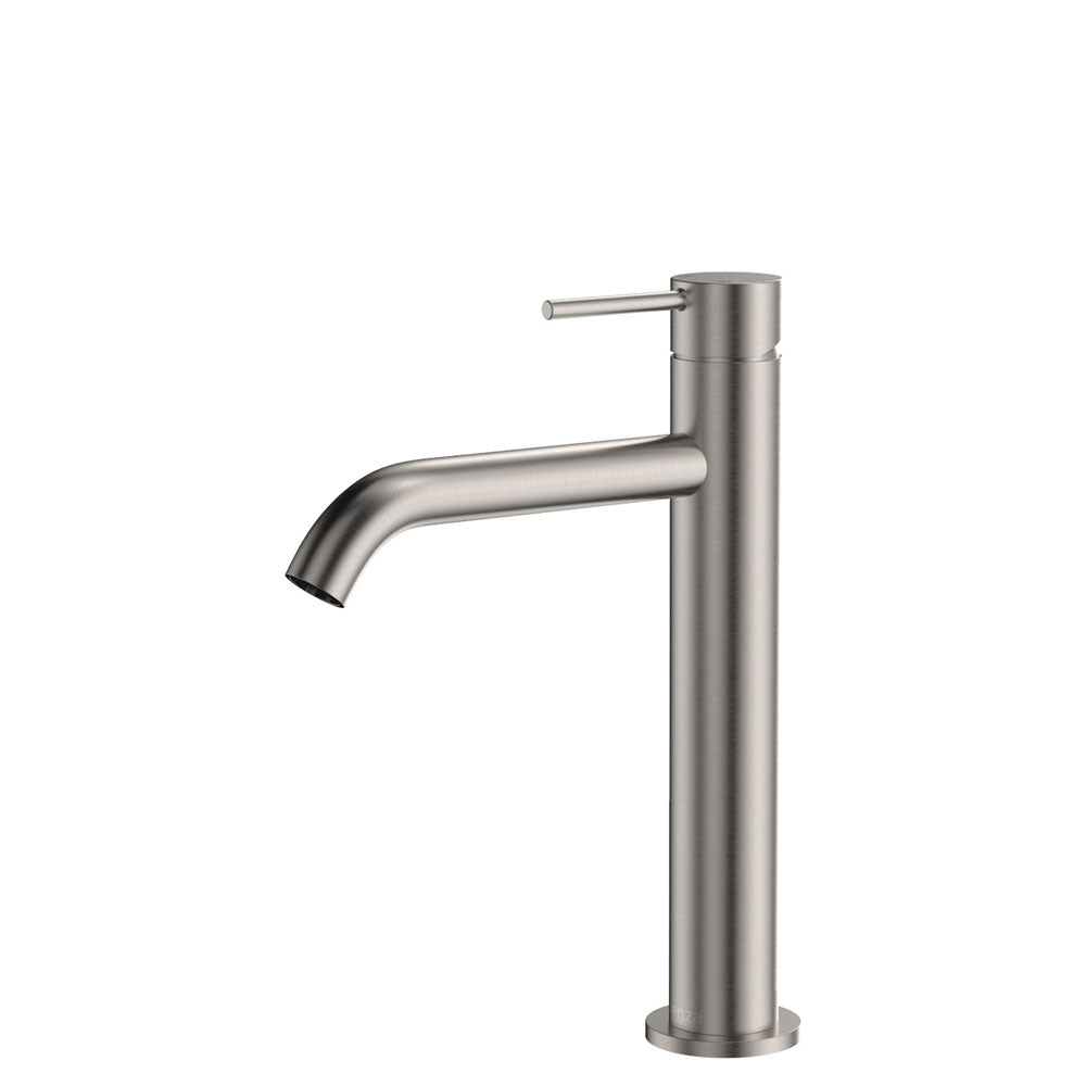 Kaya Brushed Nickel Medium Basin Mixer