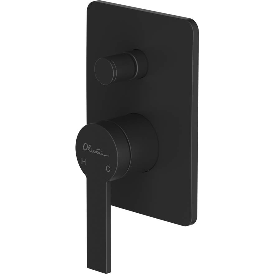 Barcelona Matte Black Wall Mixer with Diverter