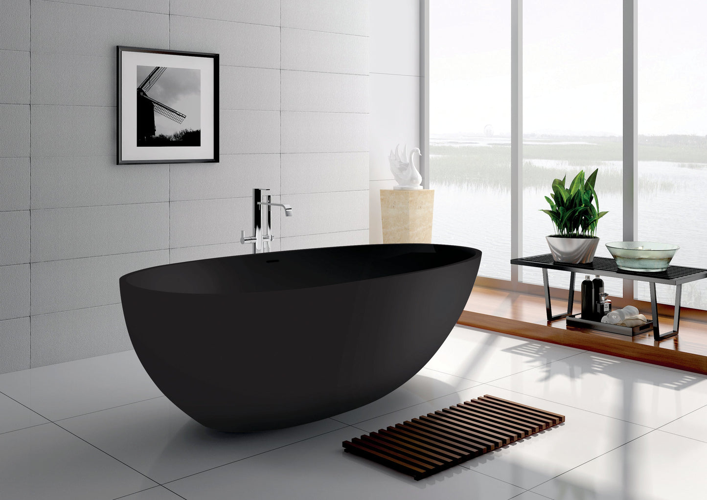Bahama Matte Black Stone Bath