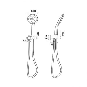 Loui Matte Black Hand Shower with Wall Bracket