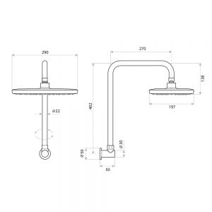 Huntingwood Chrome Gooseneck Shower
