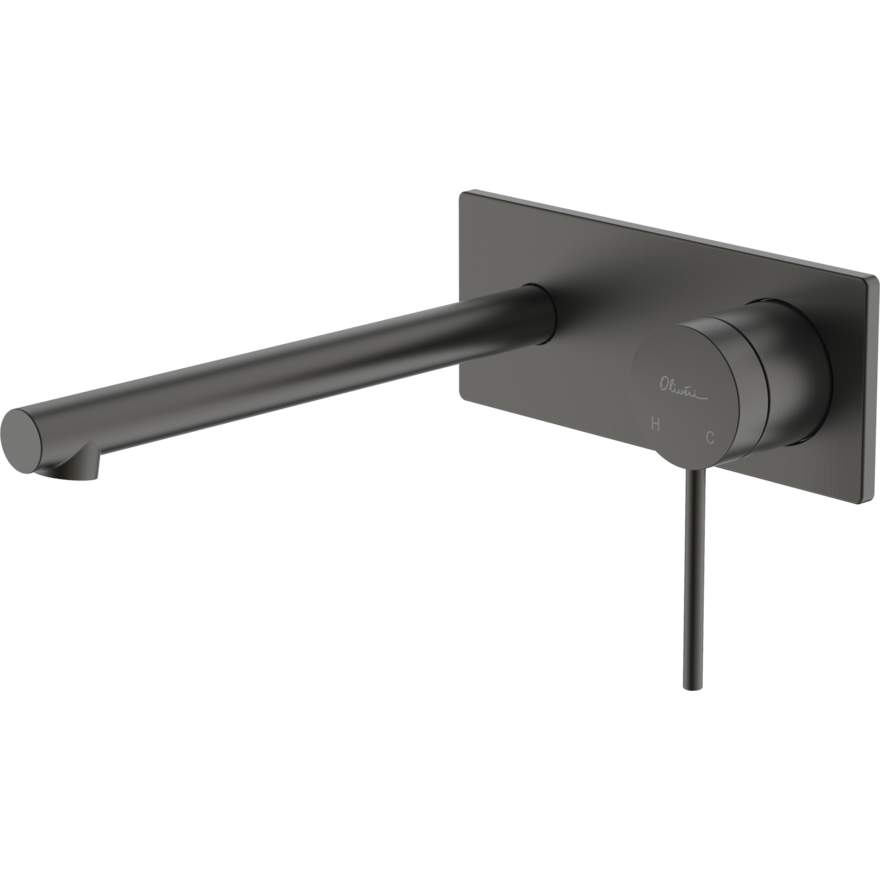 Venice Gun Metal Straight Wall Mixer Set