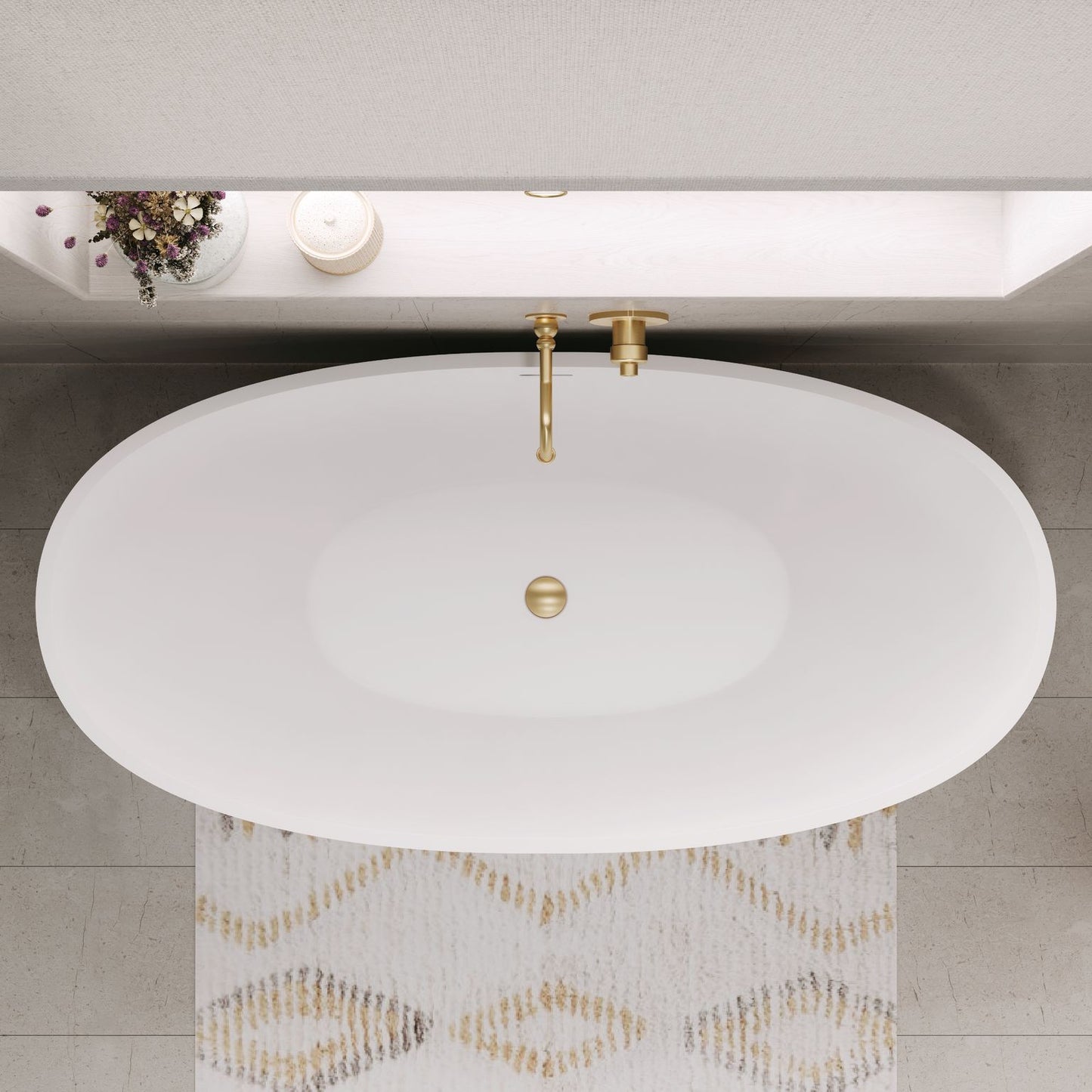 Antonia Matte White Stone Bath
