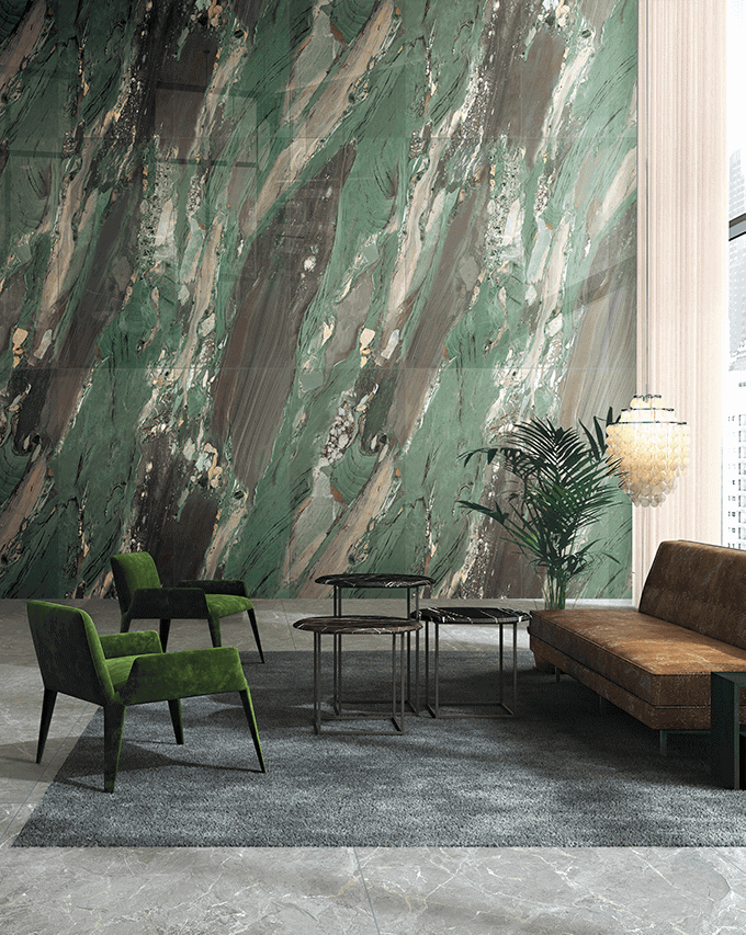 Four Seasons Green Marble - ceramica living mock up