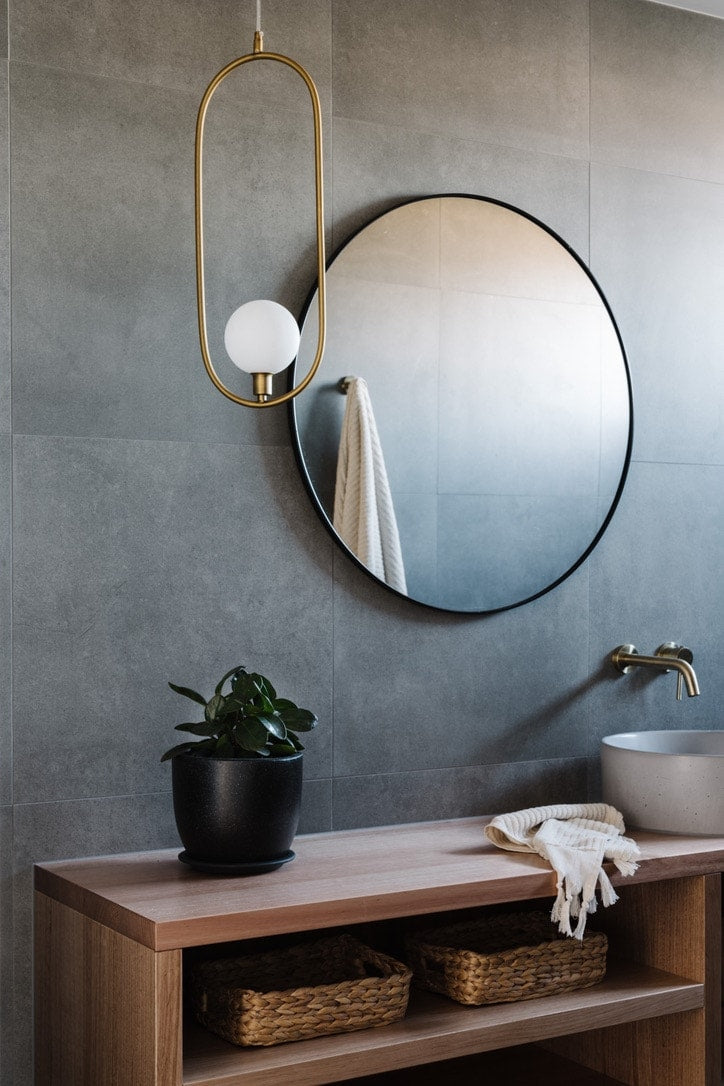 Mid Round Concrete Vessel Basin - ceramica living mock up