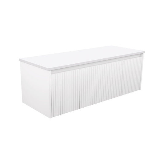Alina Fluted Satin White 1200 Wall-Hung Cabinet