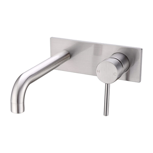 Dolce Brushed Nickel Wall Basin Mixer