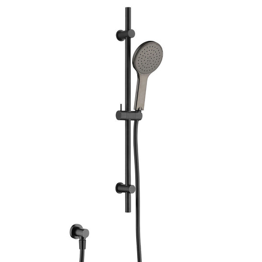 Kaya Matte Black, Gun Metal Head Rail Shower