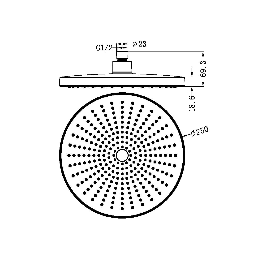 Opal Gun Metal Shower Head