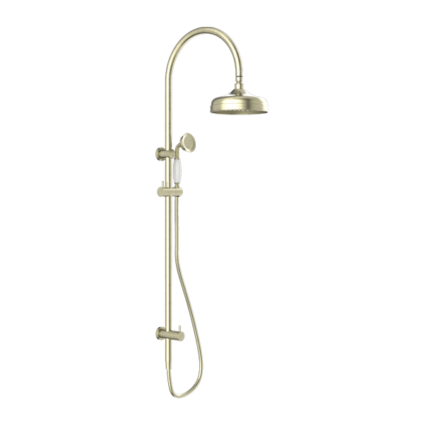 York Aged Brass Shower with Metal Hand Shower