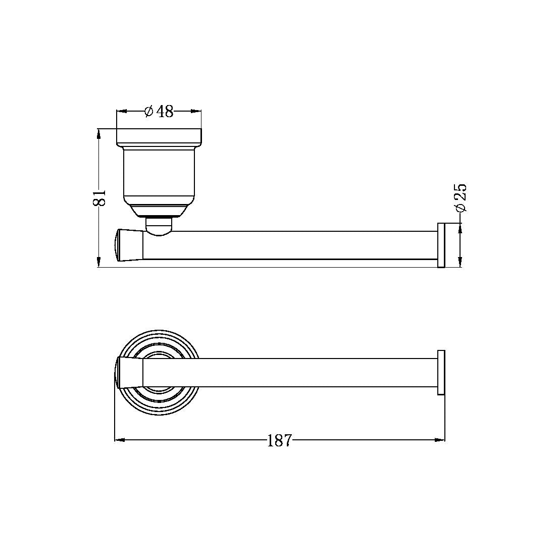 York Matte Black Toilet Roll Holder