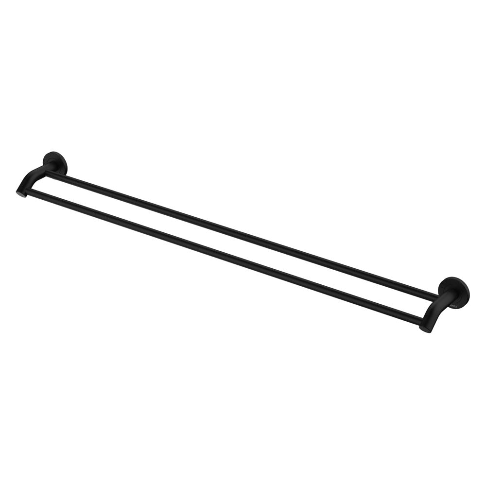 Kaya Matte Black Double Towel Rail 900mm