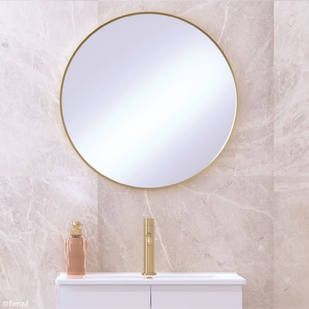 Reba Urban Brass Framed Mirror, 600mm