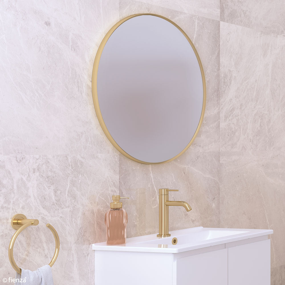 Reba Urban Brass Framed Mirror, 600mm