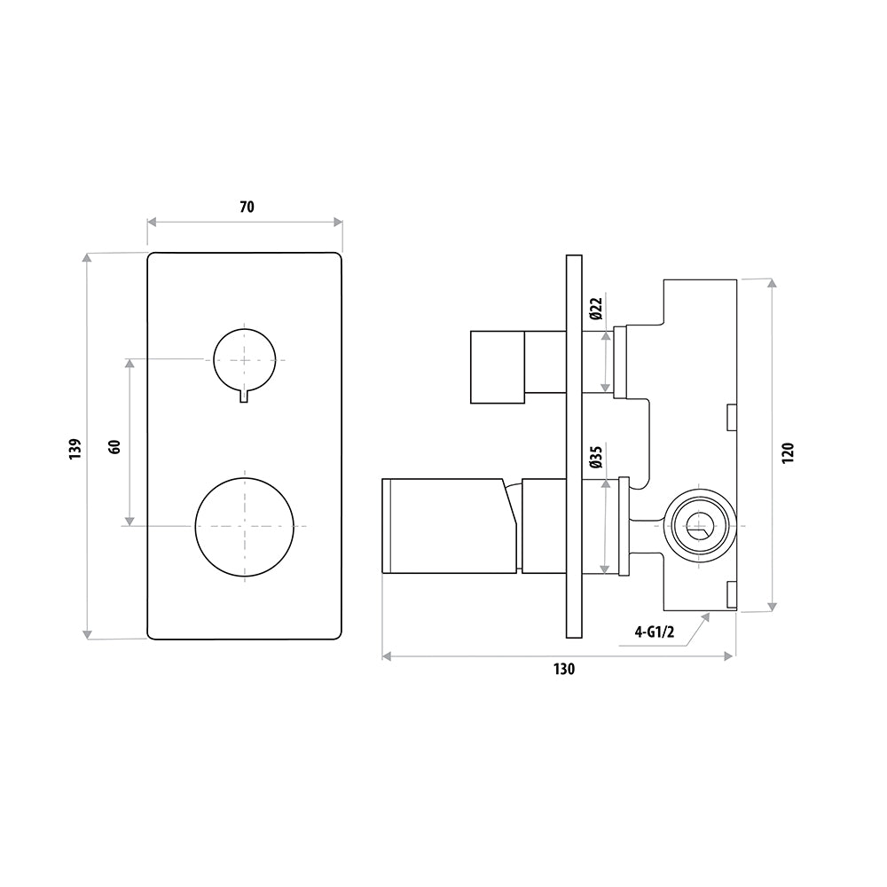 The Gabe Brushed Nickel Diverter Mixer