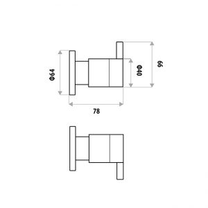 Liberty Chrome Wall Top Assembly