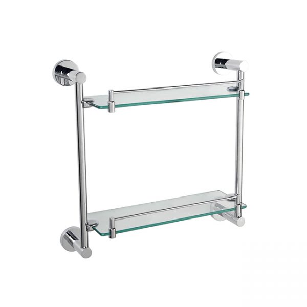 Loui Matte Black Double Glass Shelf