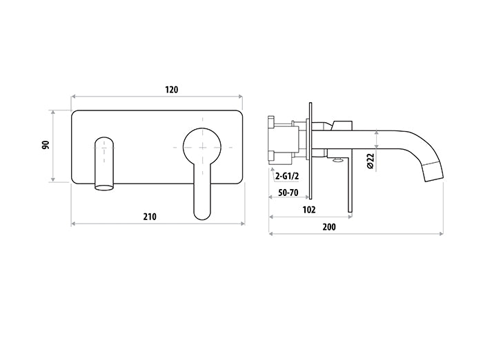 Loui Chrome Wall Outlet Mixer