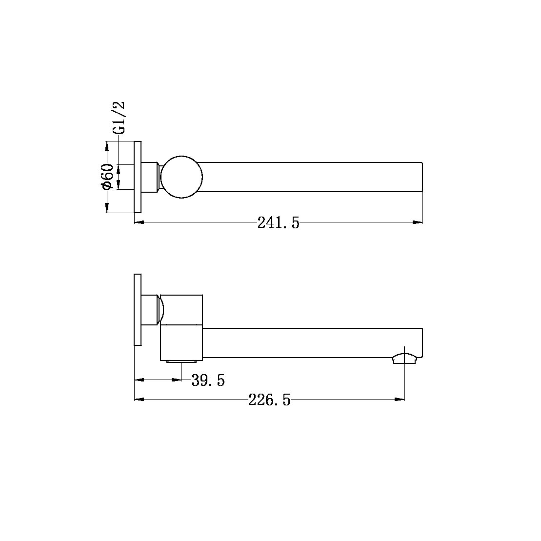 Dolce Chrome Wall Mounted Swivel Spout