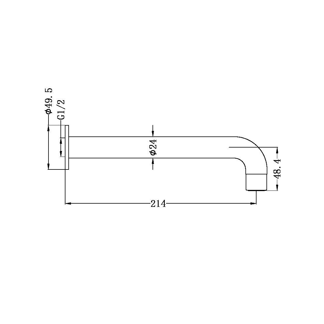 Dolce Chrome Bath/Basin Spout