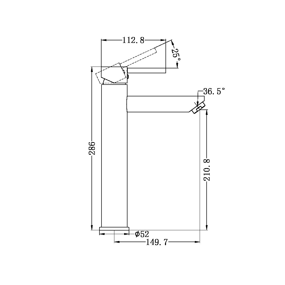 Dolce Brushed Nickel Tall Basin Mixer