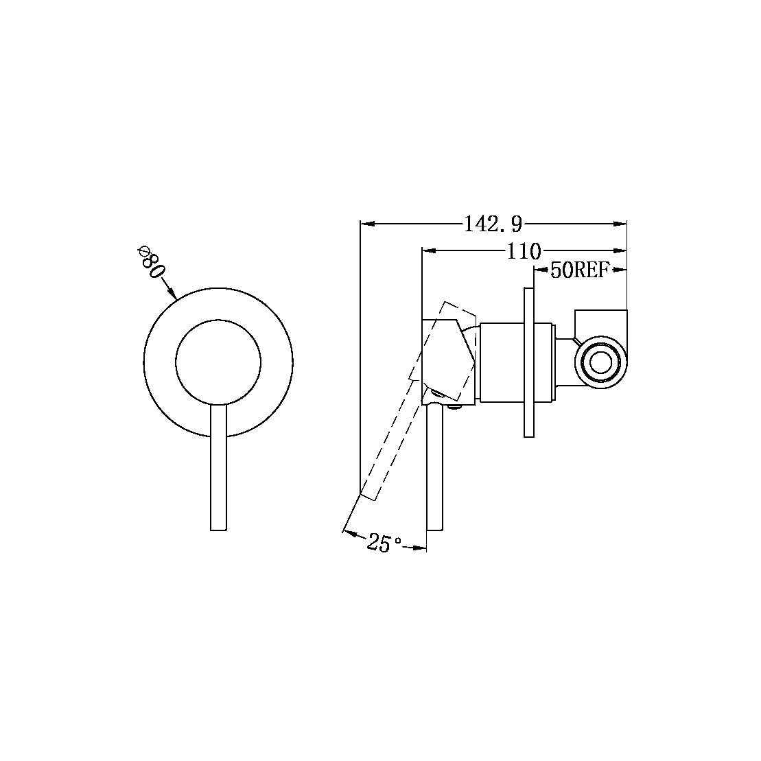 Dolce Chrome Shower Mixer with Divertor Separate Plate