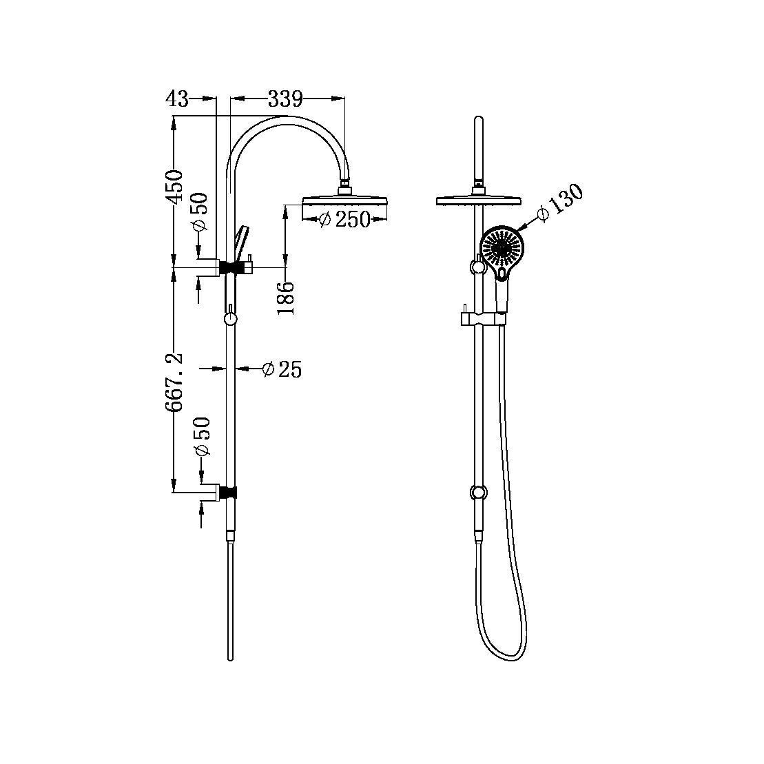 Opal Bronze Twin Shower Set