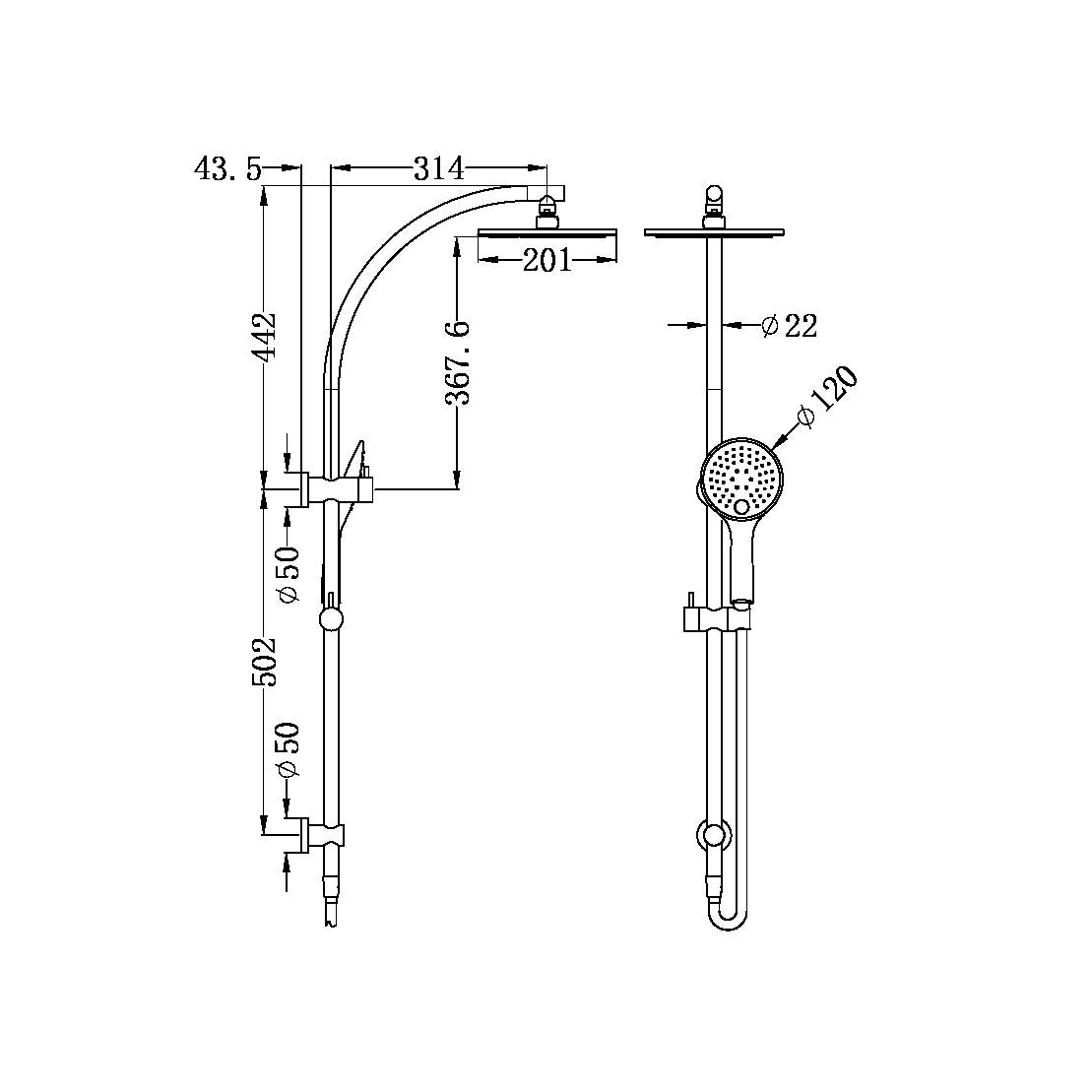 Dolce Brushed Nickel Shower Set