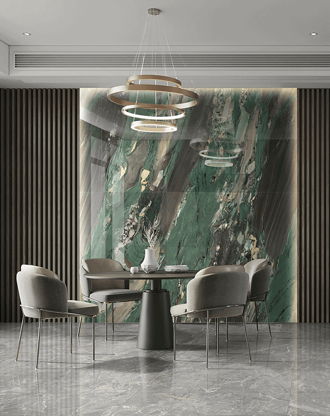 Four Seasons Green Marble - ceramica living mock up