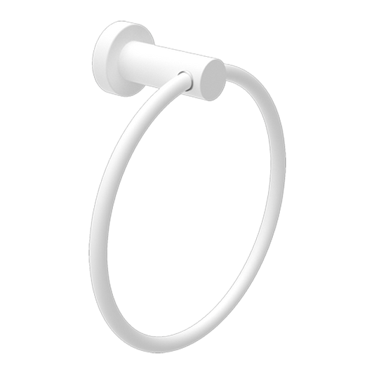 Mecca Matte White Towel Ring