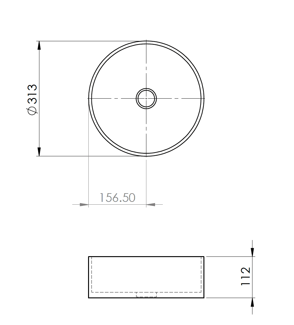 Mini Round Vessel Basin - ceramica living mock up