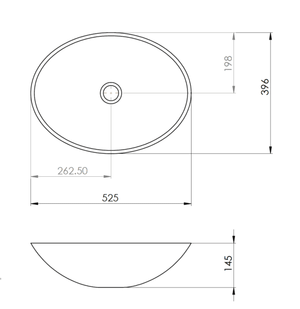 Oval Vessel Basin - ceramica living mock up