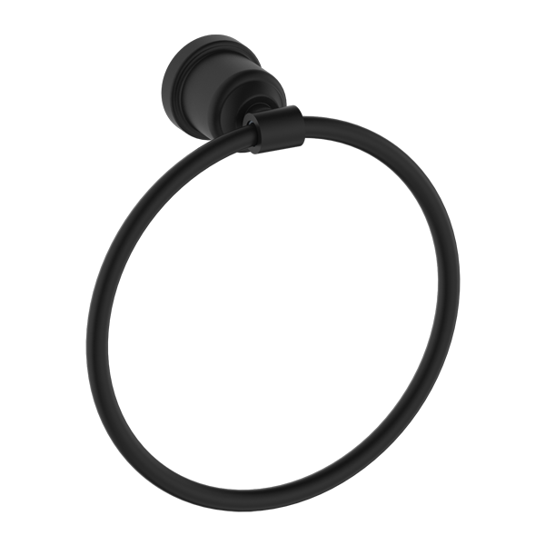 York Matte Black Towel Ring